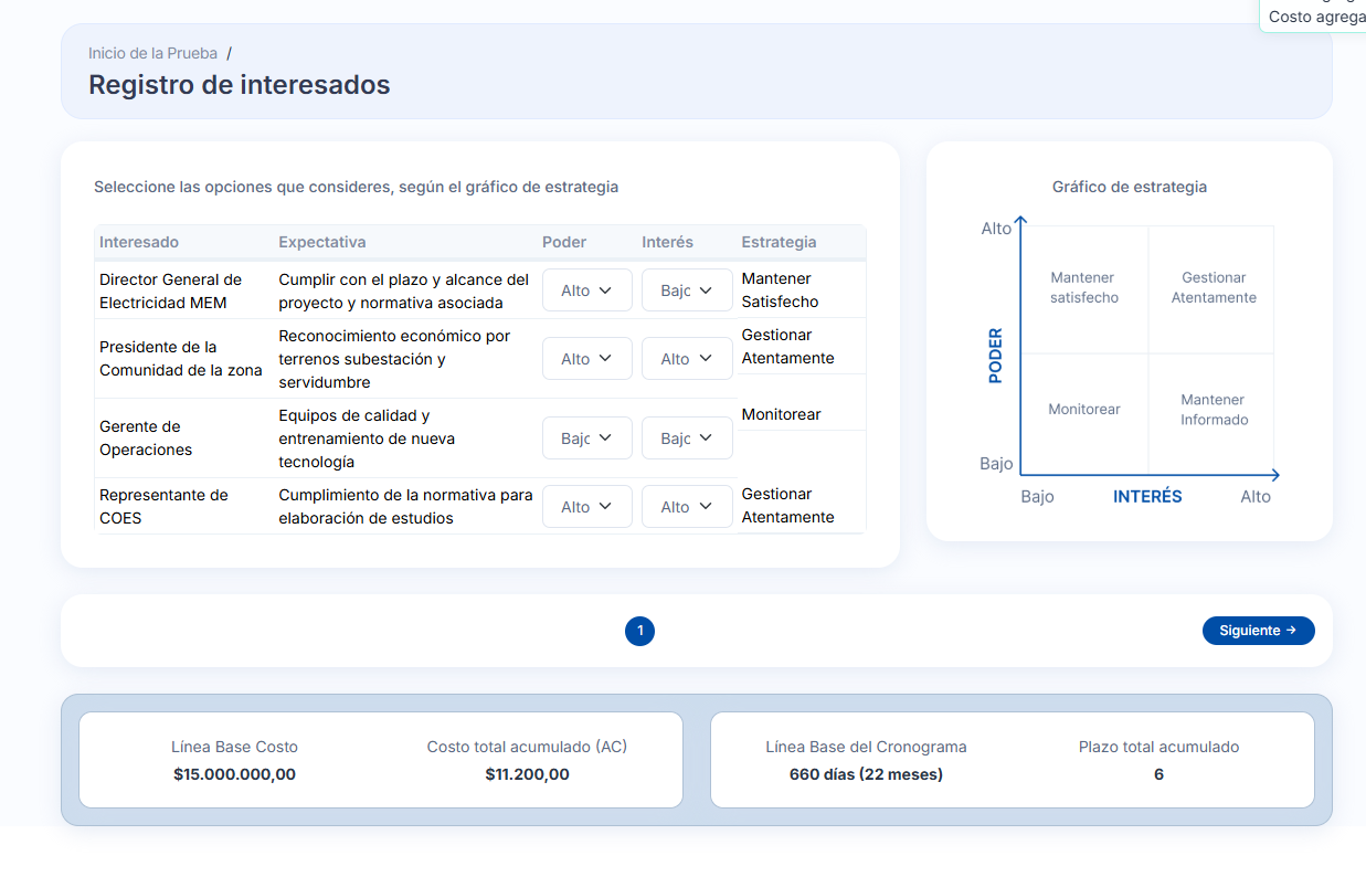 Genera un registro de interesados
