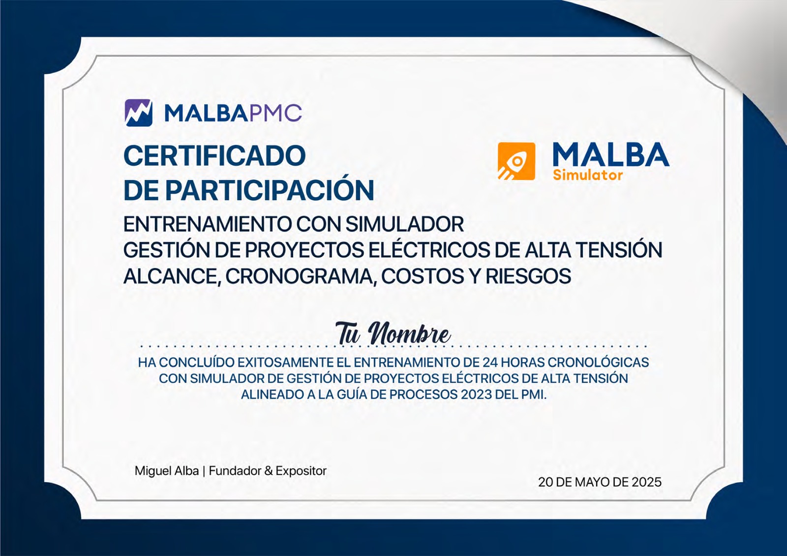 Certificado de aprobación del programa